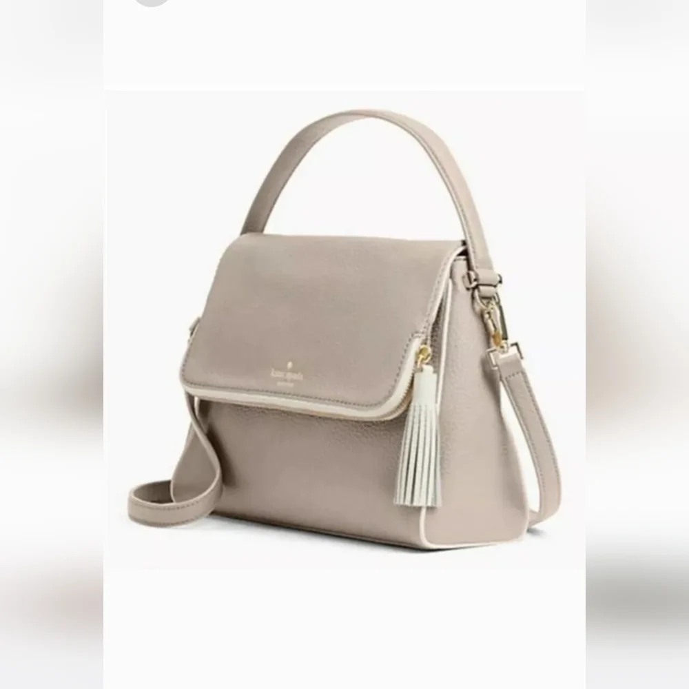Kate Spade Chester Street Miri Taupe/Pink Pebbled Leather Shoulder/Crossbody Bag